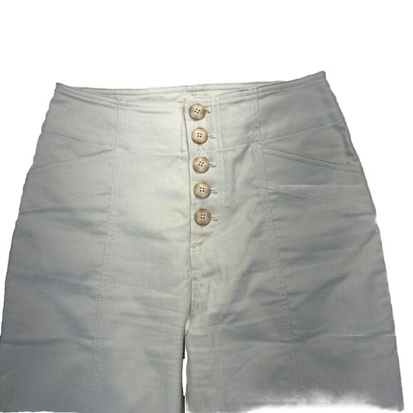 Club Monaco Women's Size 4 Mint Green High Rise Ankle Pant Cotton Stretch Button - Picture 3 of 12